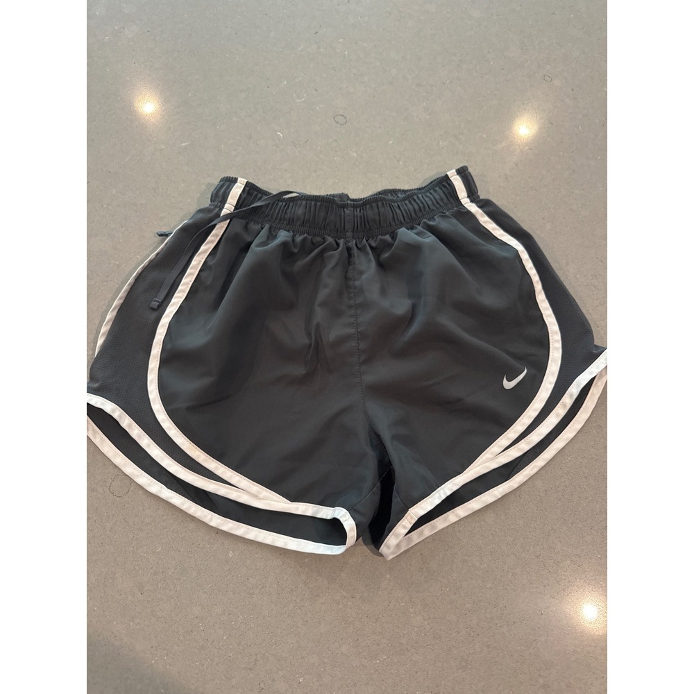 Nike Women's Running Shorts DRI-FIT Gray Athletic Gym White Trim size xs‎